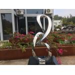 Polished Mirror Stainless Steel Sculpture , 0.8m Height Hotel Interior Sculpture for sale