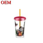 Custom Figure Double Walled Plastic Straw Cup Reusable Water Cup OEM Plastic Toy Factory for sale