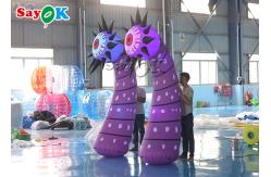 China Commercial Led Inflatable Lighting Decoration Column Flower With Eyes supplier