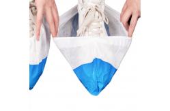China Anti Bacterial Waterproof Blue And White Disposable Use Medical PP+CPE Shoe Cover supplier