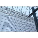 1.8 m Hot Dipped Galvanized Welded Wire Mesh Fence Panel PVC Coated Green Fence Panels Top With Barbed Wire for sale