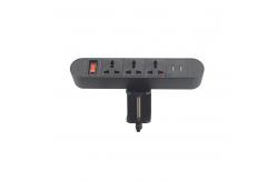 China Easy Mount removable clamp on tabletop edge power outlet for computer table supplier