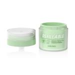 Customized Empty PET Material Refillable Airless Cosmetic Jar With Inner Recyclable PP Bottle