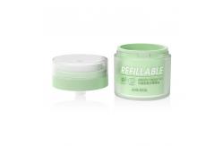 China Customized Empty PET Material Refillable Airless Cosmetic Jar With Inner Recyclable PP Bottle supplier