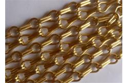 China Aluminum Chain Link Mesh Drapery , Chain Link Fly Screen For Space Partitions supplier