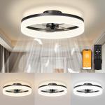 19.7 Inch Invisible Nordic Simple Led Ceiling Cell Fan with Lamp with Led Lighting Led Lamp Classic and Remote for sale