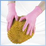 Pink Industrial Household Nitrile Gloves Antibacterial Nitrile Examination Gloves for sale