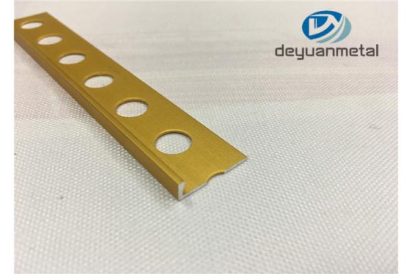 Bright Golden Aluminium Floor Transition Strip 2 Meter Length 1.0mm Thickness