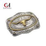 Zinc Alloy Metal Plate Belt Buckles Thickness 4mm Anti Erosion for sale