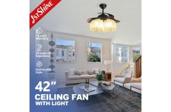 China 230V Midcentury Design Warm Lighting Ceiling Fan with Hidden Blades and Remote Control supplier