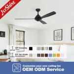 1stshine Ceiling Fan with 6 Speed Remote Control Standard Wind Black Metal Blades