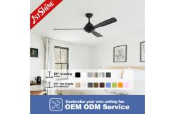 China 1stshine Ceiling Fan with 6 Speed Remote Control Standard Wind Black Metal Blades supplier