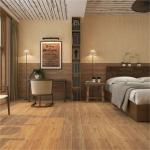 Imitation Solid Wood Texture Full Body Modern Wooden Grain Floor Tiles Non Slip for sale