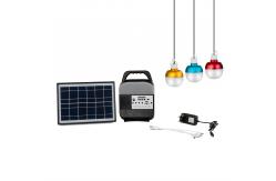 China Dual USB Jack 10W Small Solar Lighting System With TF Card supplier