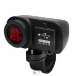 9-24V  Dual Motorcycle USB Charger Voltmeter Thermometer for sale
