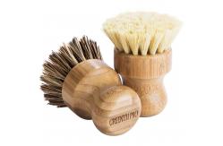 China Bamboo Round 3 Packs Mini Natural Scrub Brush With Union Fiber supplier