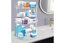 China 3 Tier Clear 360 Rotating Lazy Susan Tray Countertop Spice Display Rack supplier