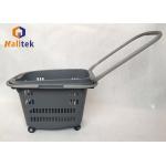 Longlife Rolling Plastic Supermarket Basket , Shopping Basket Trolley With 4 Wheels for sale
