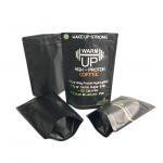 Gold printing Coffee Bag Matte Black Finish Foil Stand Up Zipper Packaging Bag for sale