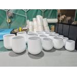 Round Shape Tall Large Fiberglass Flower Pots Customized Logo Printing Resin Fiberglass Plant Box for sale