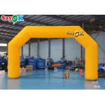 Yellow Custom Inflatable Arch PVC Tarpaulin , Inflatable Race Arch Logo Printing