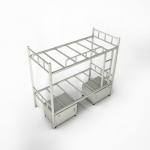 College Apartment Rust Proof Single Steel Bunk Beds With Strage Locker