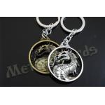 Dragon Designed Zinc Alloy Metal Key Chains Metal Keyrings Antique Gold Silver Plating