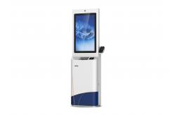 China Self Service Checkout Kiosk With Barcode Scanner , POS Terminal And Loyalty Card Reader supplier