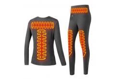 China Fleece Lined Electric Heated Underwear Set Women Wireless Remote Control Temperature supplier
