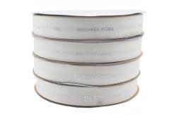 China Custom Grosgrain Ribbon With Silver Foil Logo Personalised Branded Packaging Ribbon supplier