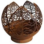 Hand Crafted 800mm Corten Steel Propane Fire Pit Outdoor Metal Garden Sphere for sale