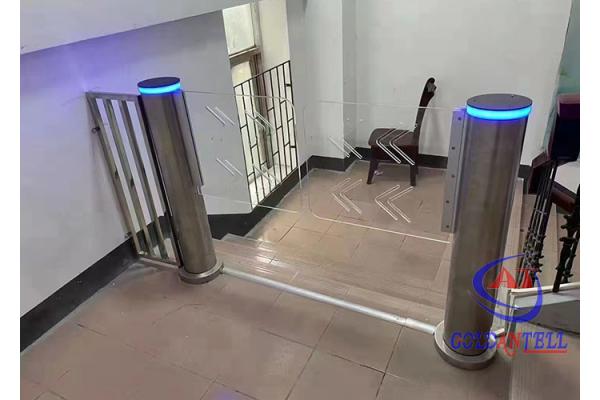 168mm Slim Cylindrical Swing Barrier Gate Acrylic Arm Bar Code Speed Turnstile Gate