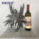 Fierce Dragon Head 3D Stainless Steel Modern Sculpture Small Wall Decoration for sale