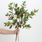 Camellia Artificial Flowers for Wedding Photography Props and Living Room Dining Table Decoration in Plastic Material for sale