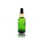 Skin Care Green Color Essential Oil Dropper Bottles With Aluminum Dropper for sale