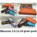 Retro Design 12pcs Macaron Packaging Macaron Kraft Paper Box Recyclable with Plastic Inner