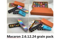China Retro Design 12pcs Macaron Packaging Macaron Kraft Paper Box Recyclable with Plastic Inner supplier
