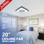 ABS Clear Plastic Blades 2- Square Ceiling Fan with Remote Control and Hidden Lighting for sale