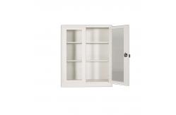 China Two Glass Doors Modern Living Room Book Shelf With Handle Lock supplier