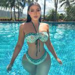 Backless Sexy Plus Size Swimwear Durable Plus Size Bikini Swimwear Spf50++ for sale
