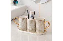 China Modern Sanitary Equipment Ceramic Soap Dispenser Set Round Shape supplier