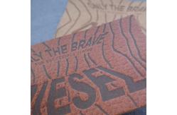 China Brown Rectangle Shape 3D Custom Embossed Labels supplier