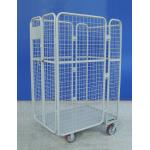 Portable Lightweight  Roll Cage Trolley 66KG 4 Sided Roll Container with castors for sale