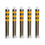 201/304/316 Stainless Steel Fixed Bollards With Custom Logo Reflective Tape LED Lights Options for sale
