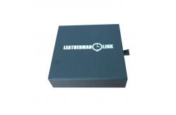 China Black Gift Drawer Packaging Box Glossy Lamination Bronzed Blob Stamped Logo supplier