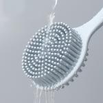 BPA free Scrubber Shower Body Massage Silicone Bath Brush with Long Handle