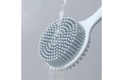 China BPA free Scrubber Shower Body Massage Silicone Bath Brush with Long Handle supplier