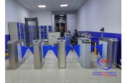 China Standing Full Automatic Flap Barrier Gate Rfid Card Reader Security Metal Detector supplier