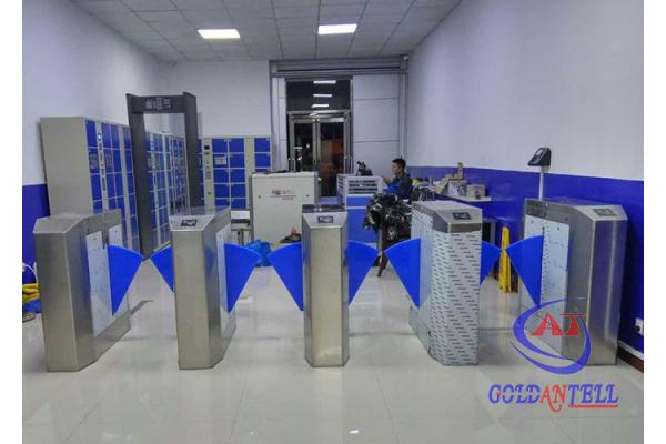 Standing Full Automatic Flap Barrier Gate Rfid Card Reader Security Metal Detector