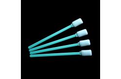 China Rectangle Sponge Tipped Swab White Foam Green Stick supplier